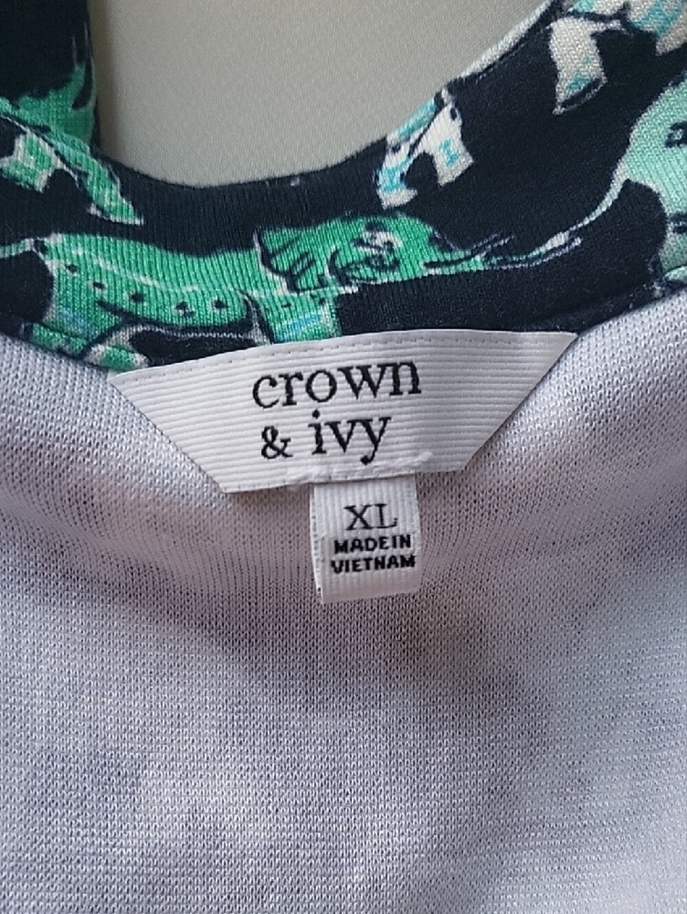 Crown & Ivy Navy Dress with Teal and White Elephant Print Size XL - Picture 8 of 13